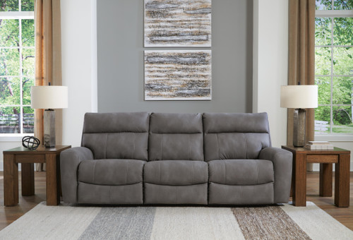 Ashley Next-Gen Durapella Slate 3-Piece Power Reclining Sectional Sofa