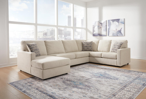 Ashley Edenfield Linen 3-Piece Sectional with Chaise