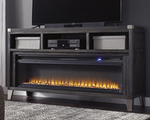 Ashley Todoe Gray 65" TV Stand with Electric Fireplace