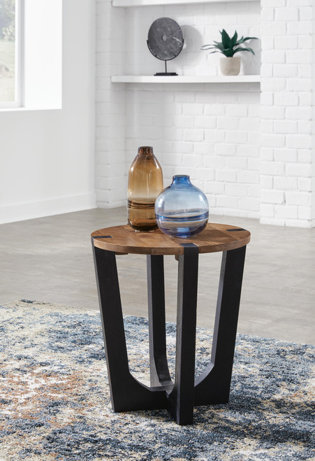 Ashley Hanneforth Brown Black End Table