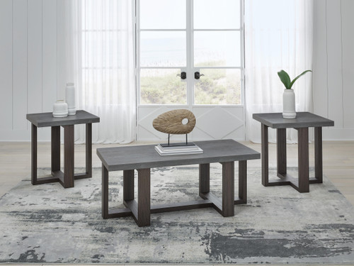 Ashley Dynnford Gray Brown Table (Set of 3)