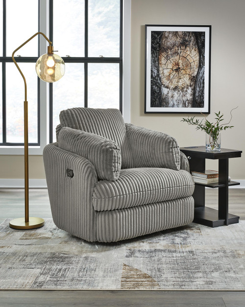 Ashley Tie-Breaker Fog Swivel Glider Recliner