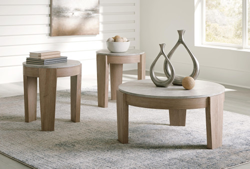 Ashley Guystone Light Brown Table (Set of 3)