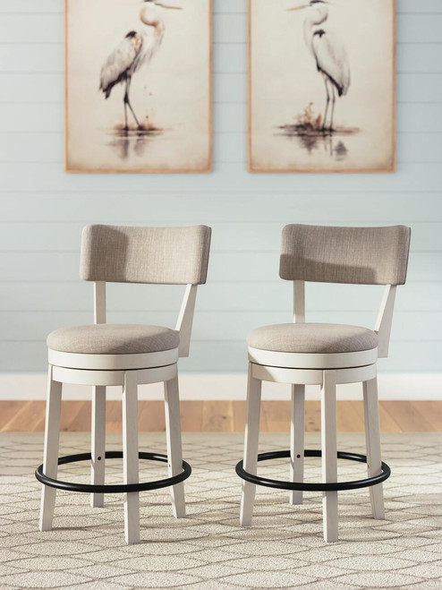 Ashley Robbinsdale Antique White Counter Height Barstool (Set of 2) D642-224