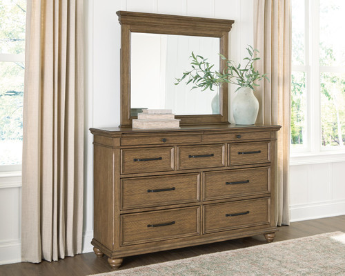 Ashley Waynely Medium Brown Dresser and Mirror