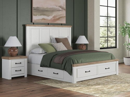 Ashley Savonport White Brown King Panel Storage Bed B100/14/B4615/56S/58/60(2)