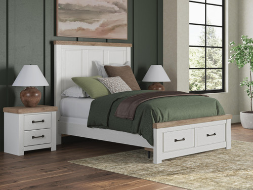 Ashley Savonport White Brown Queen Panel Storage Bed B100/13/B4615/54S/57/95