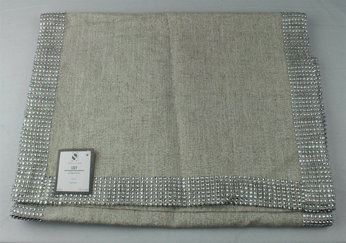 Saro Lifestyle Lily Collection Studded Table Runner - Silver – 16”W x 90”L - 315