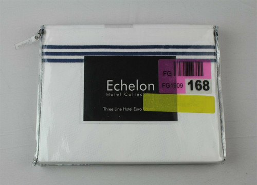 Echelon Home Three Line Hotel Collection Cotton Sateen Euro Sham Pair - Navy