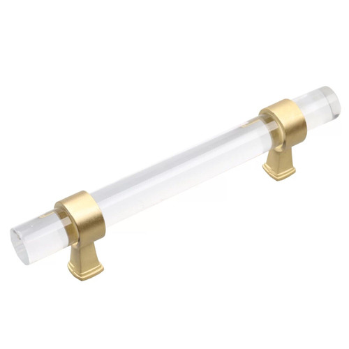 Set Of 8 GlideRite Hardware 3 3/4" Center to Center Bar Pull – Clear/Satin Gold
