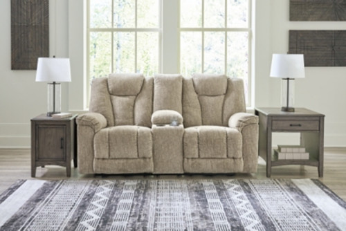 Ashley Hindmarsh Stone Power Reclining Loveseat with Console