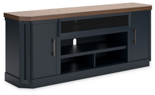 Ashley Landocken Brown Blue 83" TV Stand