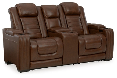 Ashley Backtrack Chocolate Power Reclining Loveseat with Console