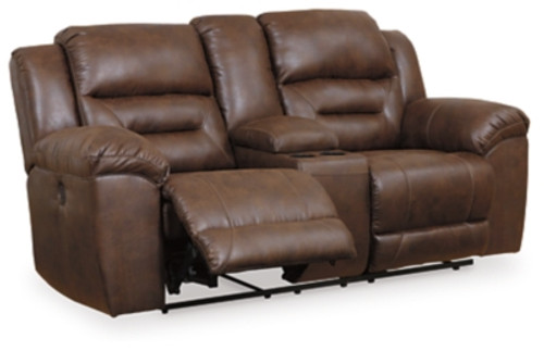 Ashley Stoneland Fossil Power Reclining Loveseat with Console 3990596C