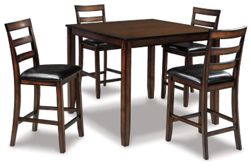 Ashley Coviar Brown Counter Height Dining Table and Bar Stools (Set of 5)