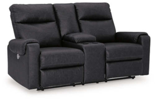 Ashley Axtellton Carbon Power Reclining Loveseat with Console