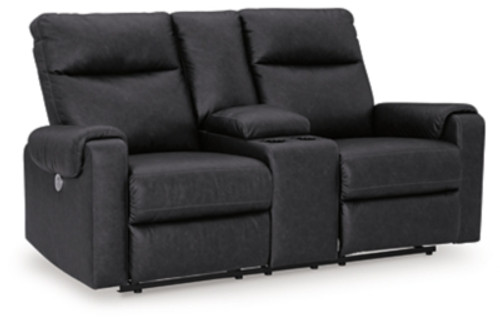 Ashley Axtellton Carbon Power Reclining Loveseat with Console 3410596C