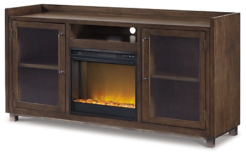 Ashley Starmore Brown 70" TV Stand with Electric Fireplace