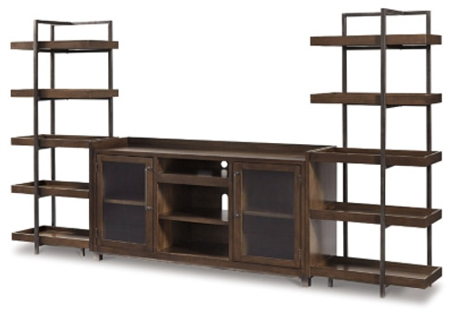 Ashley Starmore Brown Gunmetal 3-Piece Entertainment Center