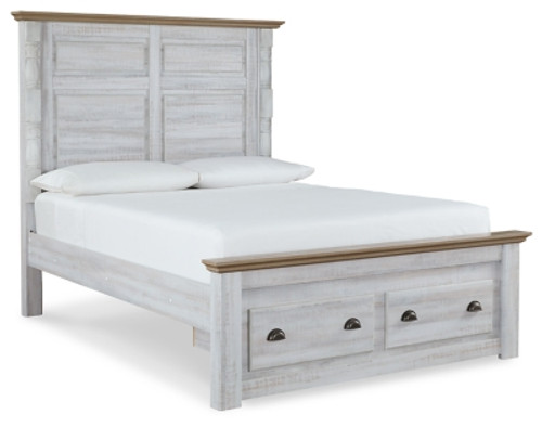 Ashley Haven Bay Two-tone Queen Panel Storage Bed