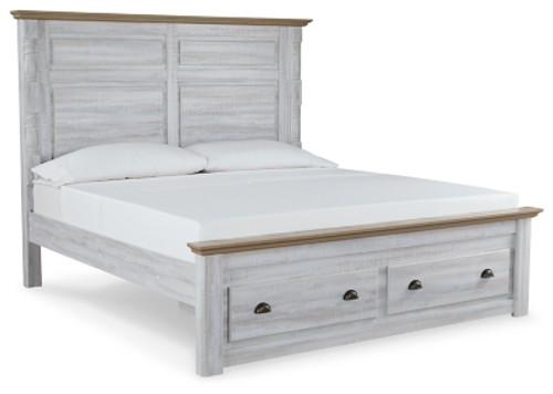 Ashley Haven Bay Two-tone King Panel Storage Bed