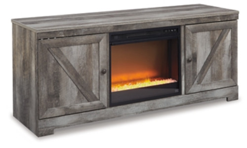 Ashley Wynnlow Gray 63" TV Stand with Electric Fireplace