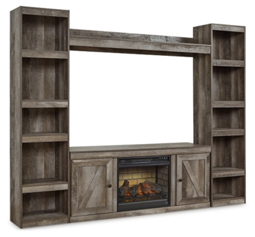 Ashley Wynnlow Gray 4-Piece Entertainment Center with Electric Fireplace