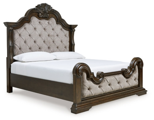 Ashley Maylee Dark Brown King Upholstered Bed