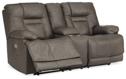Ashley Wurstrow Smoke Power Reclining Loveseat with Console