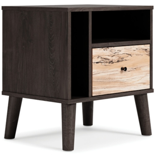 Ashley Piperton Two-tone Brown Black 1 Drawer Nightstand