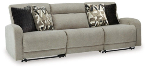 Ashley Colleyville Stone 3-Piece Power Reclining Sectional with LAF Recliner, Armless Chair and RAF Recliner