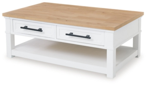 Ashley Ashbryn White Natural Coffee Table