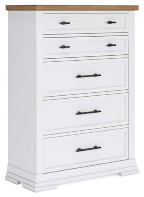 Benchcraft Ashbryn White Natural Chest of Drawers