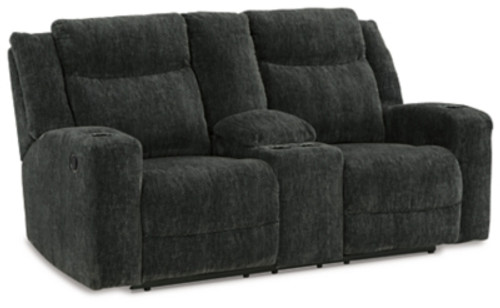 Ashley Martinglenn Ebony Reclining Loveseat with Console