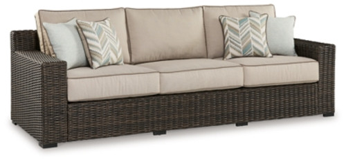 Ashley Coastline Bay Brown Outdoor Sofa with Cushion