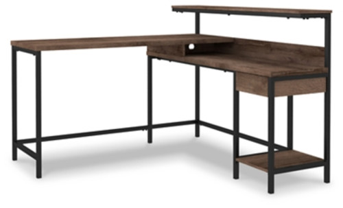 Ashley Arlenbry Gray Home Office L-Desk with Storage