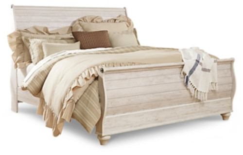 Ashley Willowton Whitewash King Sleigh Bed