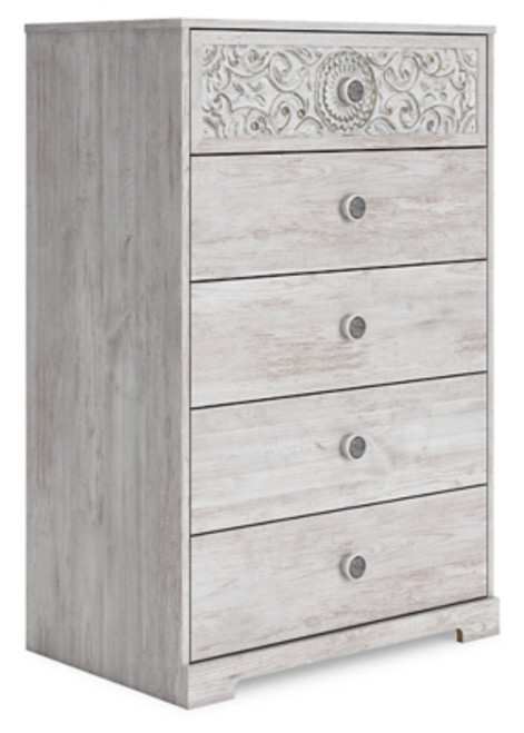 Ashley Paxberry Whitewash 5 Drawer Chest