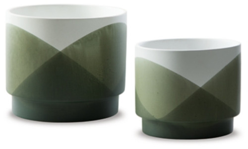 Ashley Ardenridge Green White Planter (Set of 2)