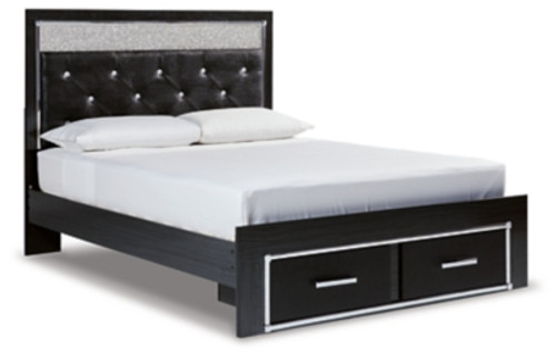 Ashley Kaydell Black Queen Upholstered Panel Storage Platform Bed