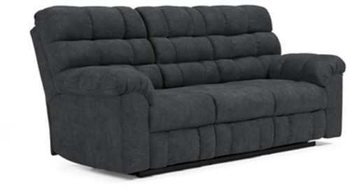 Ashley Wilhurst Marine Reclining Sofa with Drop Down Table