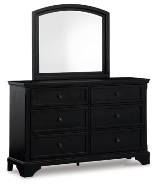 Ashley Chylanta Black Dresser and Mirror