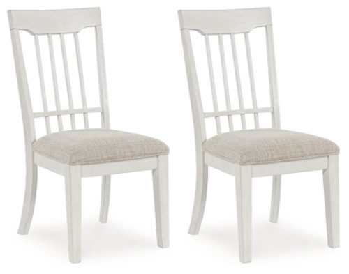 Benchcraft Shaybrock Antique White Brown Dining Chair (Set of 2)