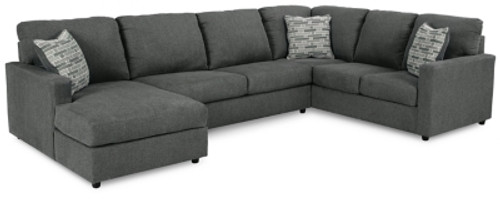 Ashley Edenfield Charcoal 3-Piece Sectional with LAF Sofa / RAF Chaise