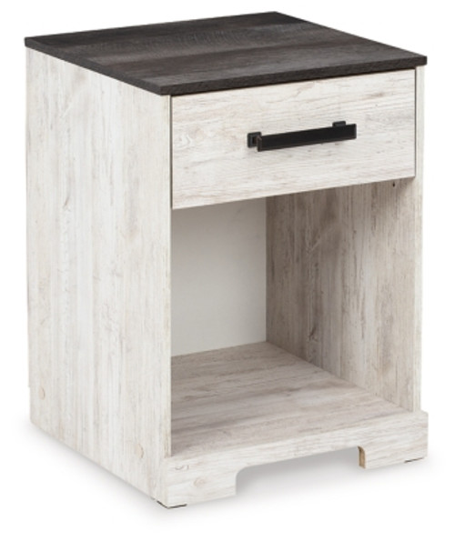 Ashley Shawburn Whitewash Charcoal Gray Nightstand