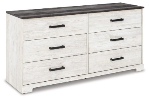 Ashley Shawburn Whitewash Charcoal Gray 6 Drawer Dresser