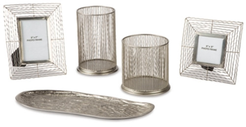 Ashley Dympna Silver Finish Accessory Set (Set of 5)