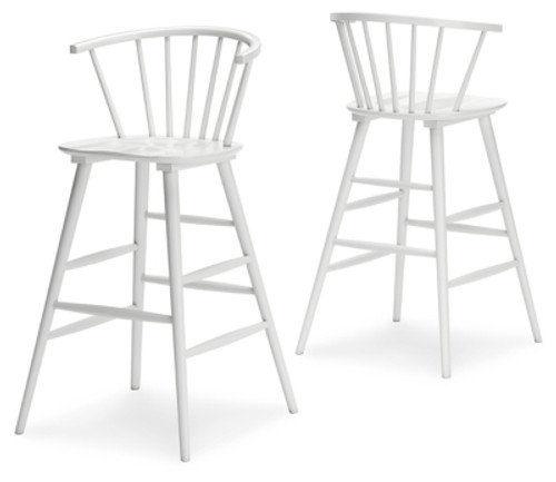 Ashley Grannen White Bar Height Stool (Set of 2)