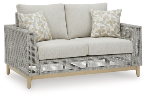 Ashley Seton Creek Gray Outdoor Loveseat with Cushion