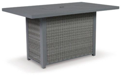 Ashley Palazzo Gray Outdoor Bar Table with Fire Pit